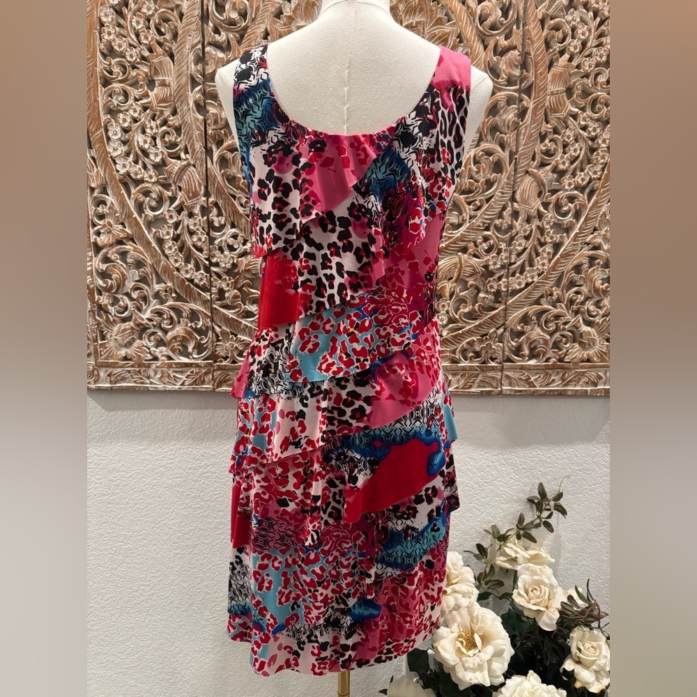 Teaberry Australian Brand Vibrant Multicolored Tiered Ruffles Dress- AUS 8 US 4 - Picture 3 of 14